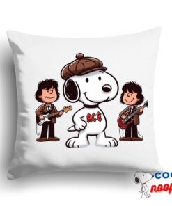 Superior Snoopy Acdc Rock Band Square Pillow 1