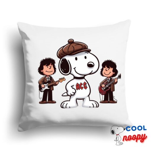 Superior Snoopy Acdc Rock Band Square Pillow 1