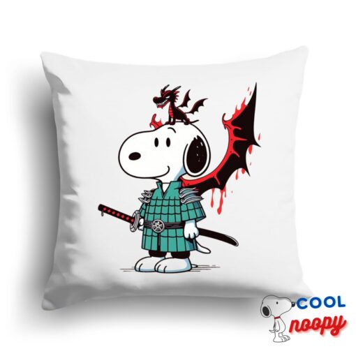 Superior Snoopy Demon Slayer Square Pillow 1