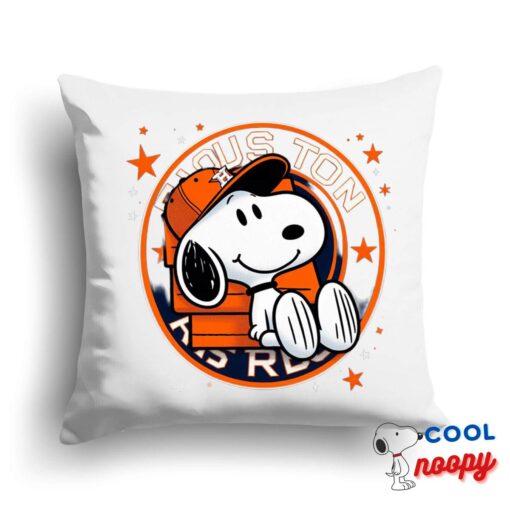 Superior Snoopy Houston Astros Logo Square Pillow 1