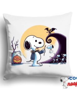 Superior Snoopy Nightmare Before Christmas Movie Square Pillow 1