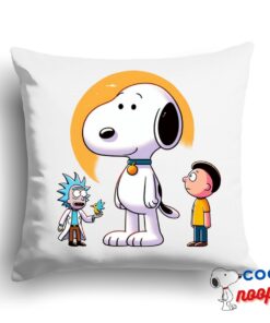 Superior Snoopy Rick And Morty Square Pillow 1