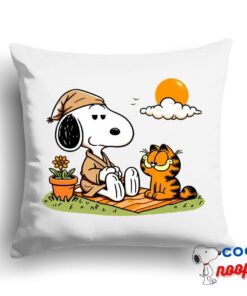 Surprise Snoopy Garfield Square Pillow 1