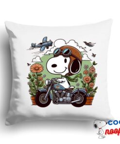 Surprise Snoopy Harley Davidson Square Pillow 1