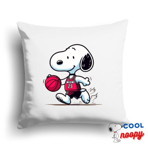 Surprise Snoopy Miami Heat Logo Square Pillow 1