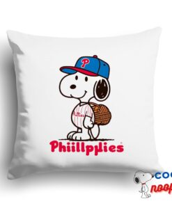 Surprise Snoopy Philadelphia Phillies Logo Square Pillow 1