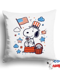 Surprising Snoopy 4th Of July Square Pillow 1