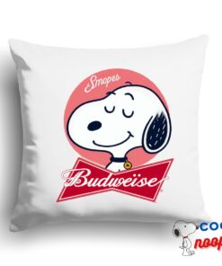 Surprising Snoopy Budweiser Logo Square Pillow 1