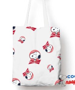Surprising Snoopy Budweiser Logo Tote Bag 1
