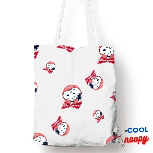 Surprising Snoopy Budweiser Logo Tote Bag 1