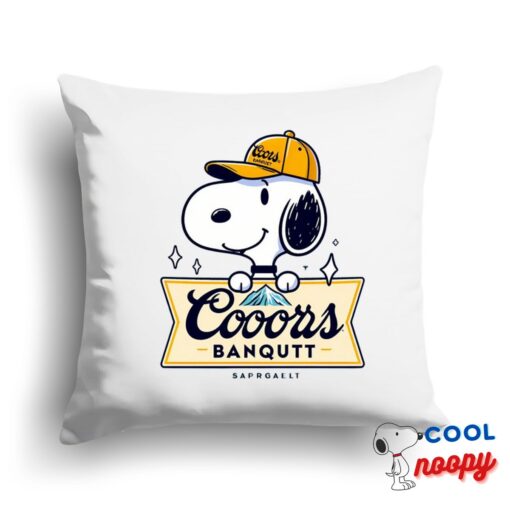 Surprising Snoopy Coors Banquet Logo Square Pillow 1
