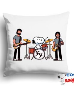 Surprising Snoopy Foo Fighters Rock Band Square Pillow 1
