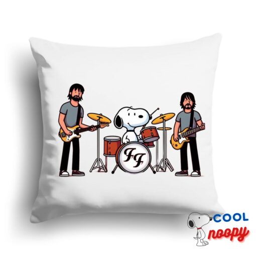Surprising Snoopy Foo Fighters Rock Band Square Pillow 1
