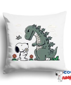 Surprising Snoopy Godzilla Square Pillow 1