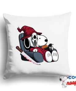 Surprising Snoopy Horror Movies Square Pillow 1