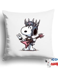 Surprising Snoopy Iron Maiden Band Square Pillow 1