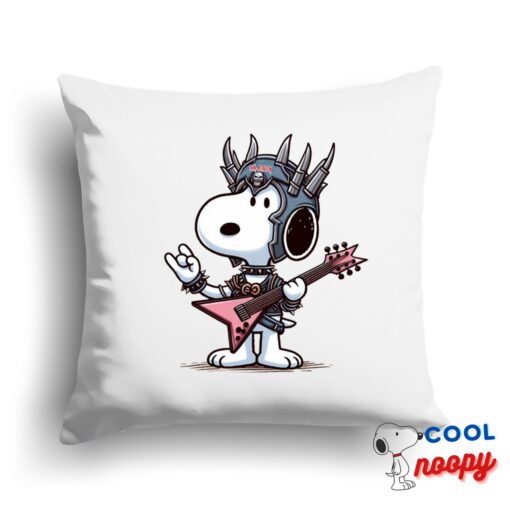 Surprising Snoopy Iron Maiden Band Square Pillow 1