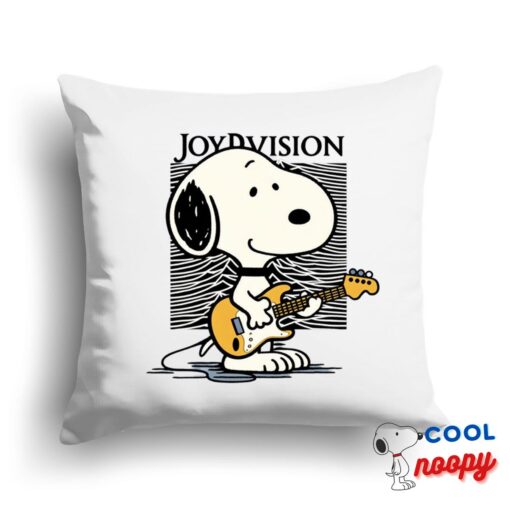 Surprising Snoopy Joy Division Rock Band Square Pillow 1