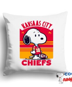 Surprising Snoopy Kansas City Chiefs Logo Square Pillow 1
