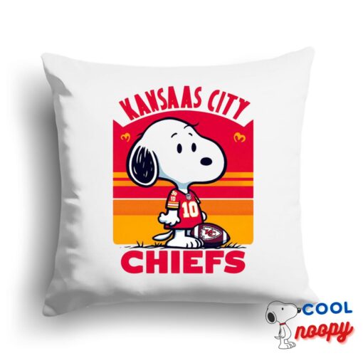 Surprising Snoopy Kansas City Chiefs Logo Square Pillow 1