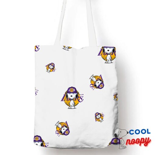 Surprising Snoopy Los Angeles Lakers Logo Tote Bag 1