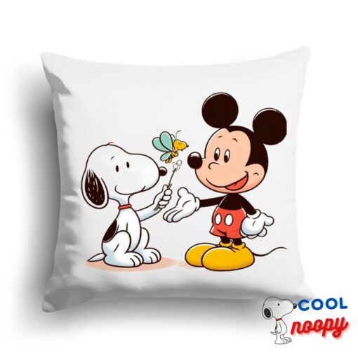 Surprising Snoopy Mickey Mouse Square Pillow 1