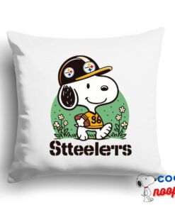 Surprising Snoopy Pittsburgh Steelers Logo Square Pillow 1