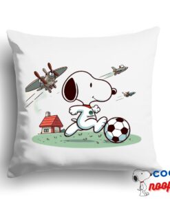 Surprising Snoopy Soccer Square Pillow 1