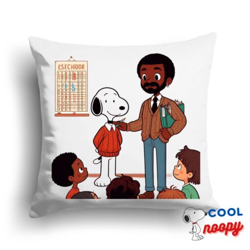 Surprising Snoopy Teacher Square Pillow 1