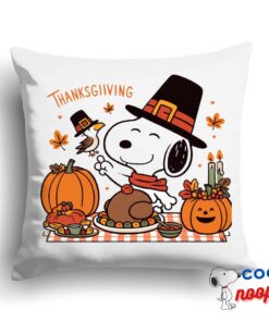 Surprising Snoopy Thanksgiving Square Pillow 1