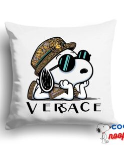 Surprising Snoopy Versace Logo Square Pillow 1