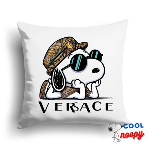Surprising Snoopy Versace Logo Square Pillow 1