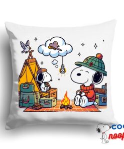 Tempting Snoopy Camping Square Pillow 1