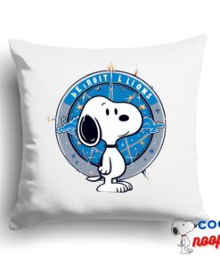 Tempting Snoopy Detroit Lions Logo Square Pillow 1
