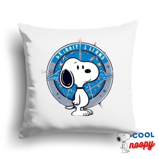 Tempting Snoopy Detroit Lions Logo Square Pillow 1