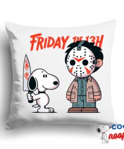 Tempting Snoopy Friday The 13th Movie Square Pillow 1