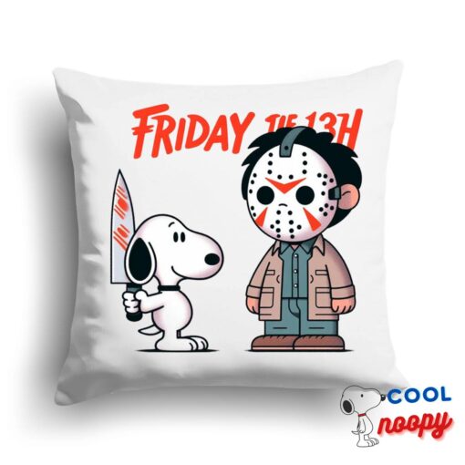 Tempting Snoopy Friday The 13th Movie Square Pillow 1
