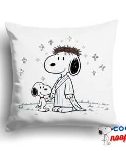 Tempting Snoopy Jesus Square Pillow 1