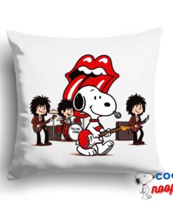 Tempting Snoopy Rolling Stones Rock Band Square Pillow 1