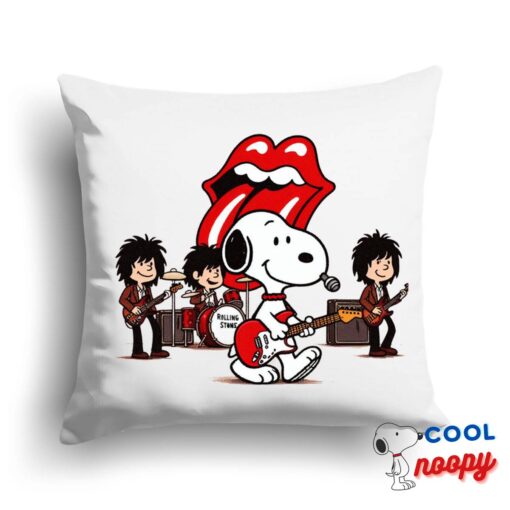 Tempting Snoopy Rolling Stones Rock Band Square Pillow 1