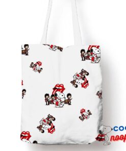 Tempting Snoopy Rolling Stones Rock Band Tote Bag 1