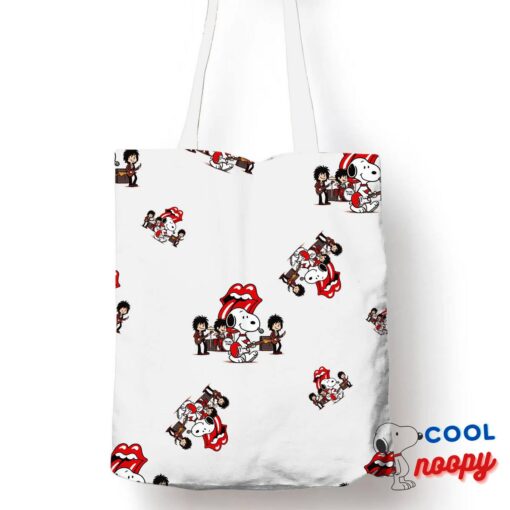 Tempting Snoopy Rolling Stones Rock Band Tote Bag 1