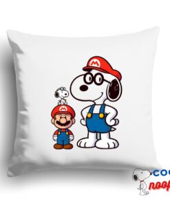 Tempting Snoopy Super Mario Square Pillow 1