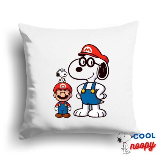 Tempting Snoopy Super Mario Square Pillow 1