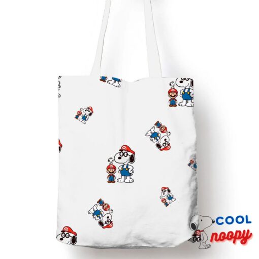 Tempting Snoopy Super Mario Tote Bag 1