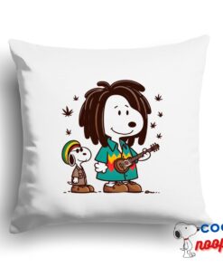 Terrific Snoopy Bob Marley Square Pillow 1