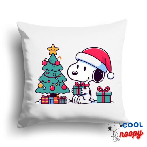 Terrific Snoopy Christmas Square Pillow 1