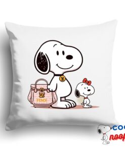 Terrific Snoopy Fendi Square Pillow 1