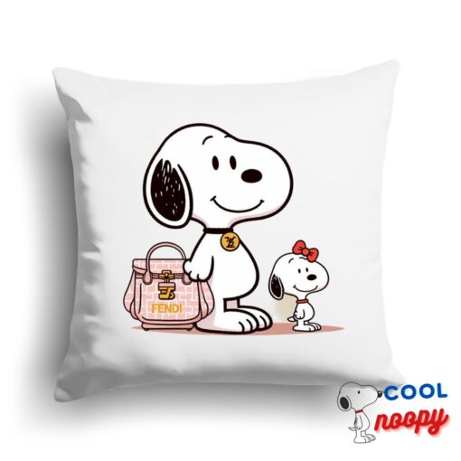 Terrific Snoopy Fendi Square Pillow 1
