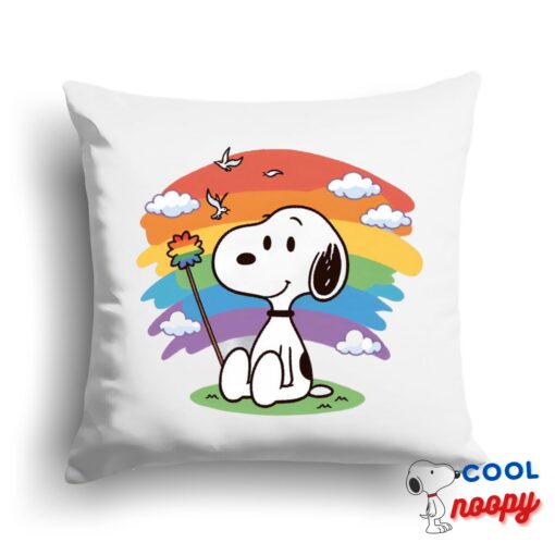 Terrific Snoopy Pride Symbol Square Pillow 1
